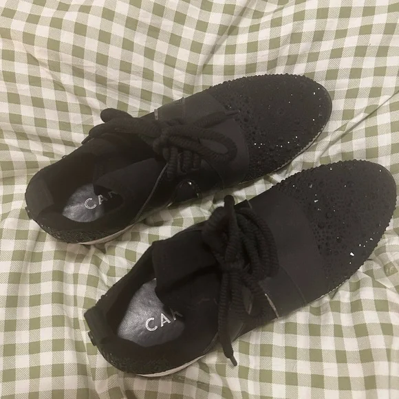 Carvela Lament Bling Embellished Women's Sneakers in Black Size 38.5 - Picture 4 of 9